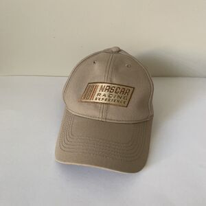 NASCAR Racing Experience Mens Hat Adjustable Cap Tan Khaki Front Embroidery NEW